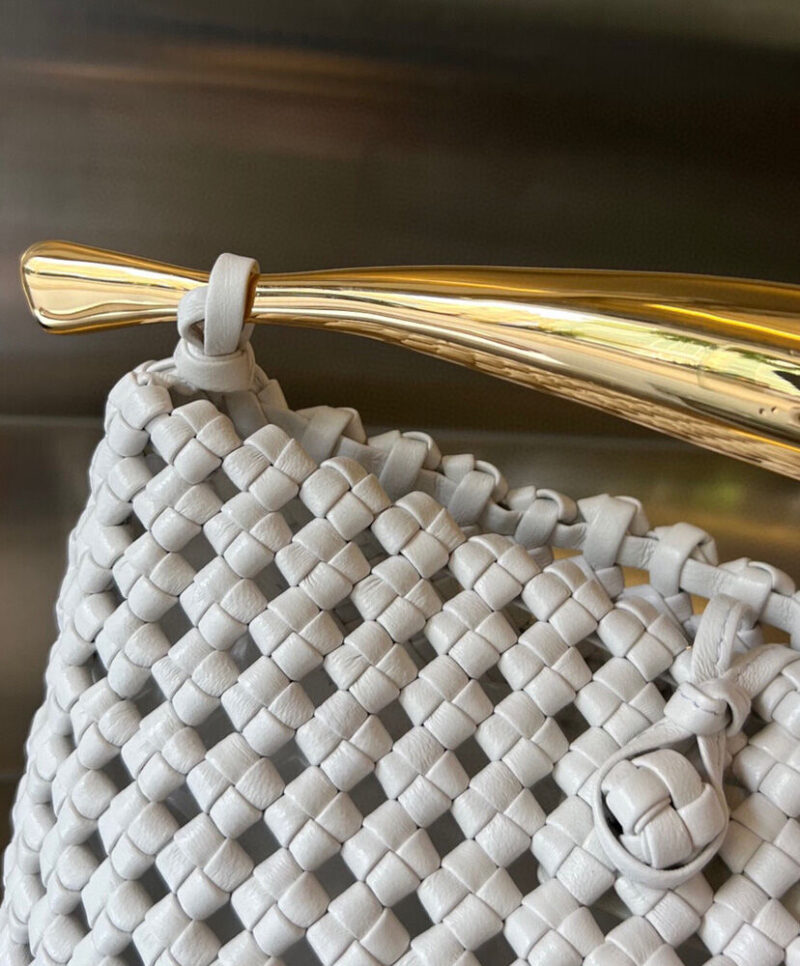 Bottega Veneta Sardine Top Handle Bag Cream